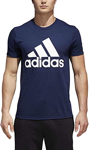 adidas Mens Basic Badge of Sport Tee (Collegiate Navy/White, Large)