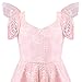 Girls Dress Peach Pink Floral Butterfly Fairy Wing Party Princess Size 6