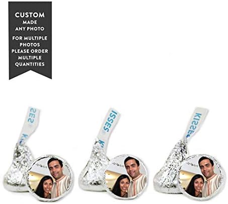 Andaz Press Photo Personalized Chocolate Drop Labels, Fits Kisses, Wedding Just Married, 216-Pack - Custom Made Any Image