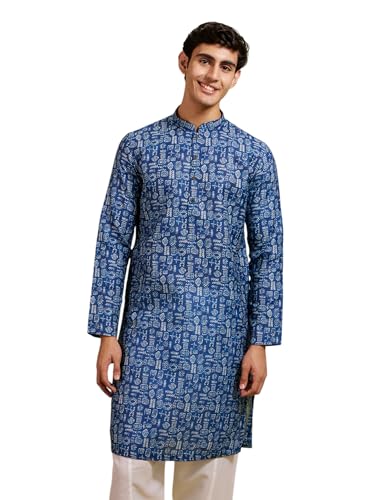 Image of DIWAS BY MANYAVAR Men's Cotton Blend Printed Kurta (1pc)