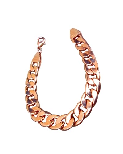 pure copper large solid heavy chain link bracelet for men women