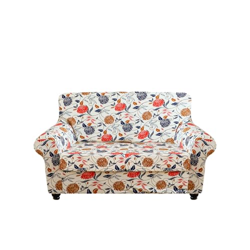 FORCHEER 3 Piece Stretch Sofa Covers for 2 Cushion Loveseat Couch Cover Printed Slipcovers for 2 Cushion Couchs Washable Pet Friendly