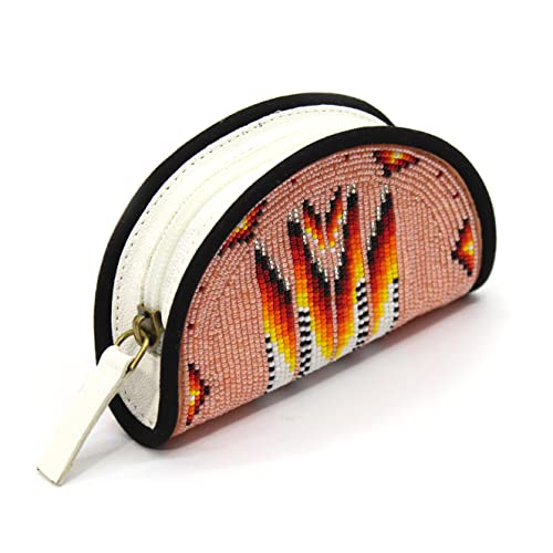 Lavivia Beaded Coin Purse For Women. Handmade Native American Inspired Seed Beads Coin Pouch (Pastel Orange) #TOP19
