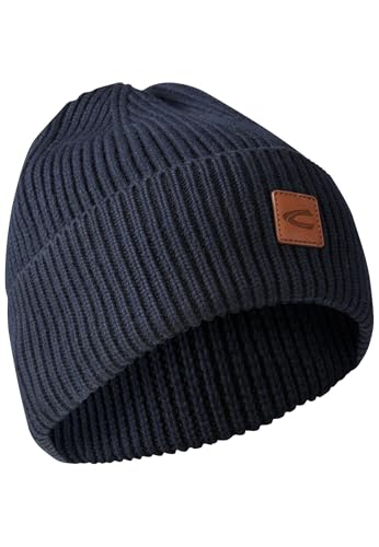 camel active Herren Beanie aus einem Baumwoll-Kaschmir-Mix Nachtblau, Menswear-OS