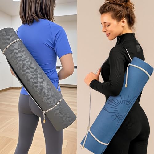 Yoga Mat Strap - 8MM Adjustable Paracord Carrier for Carrying Yoga Mats, Camping Pads & Blankets, Lightweight & Stylish - Perfect Mat Holder for Studio, Home & Travel (Strap Only, Light Purple/Blue) by DAOSUN - Image 6