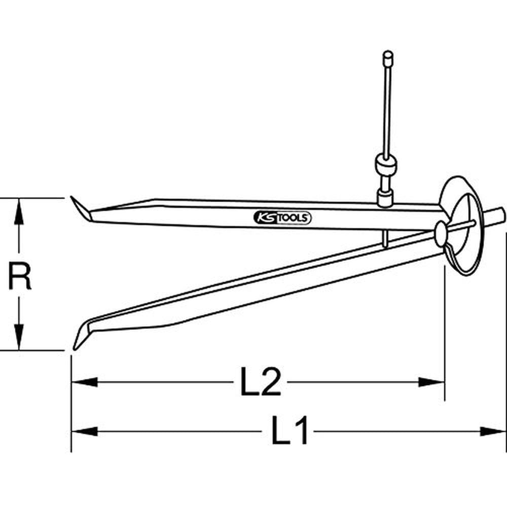 KS Tools 300.0424 Compasso per Interni di Precisione a Molla, 300 mm