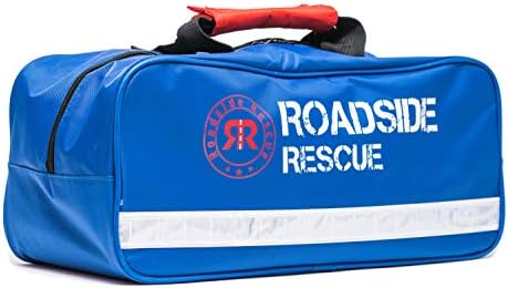 Roadside Emergency Assistance Kit - Packed 110 Premium Pieces & Rugged Bag - Car, Truck & RV Kit with Heavy Duty Jumper Cables • Heavy Duty Tow Strap • Safety Triangle • First Aid & more