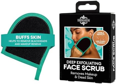 Dermasuri Face Exfoliator Scrubber, Exfoliating Glove & Scrub Mitt 1 Pack