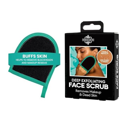 Dermasuri Deep Exfoliating Face Scrub and Body Scrub Mitt - Facial Exfoliator & Skin Cleanser - Part of the Best Skincare Kit for Women & Men - Cleanse Dead or Dry Skin - Face Exfoliation Tool