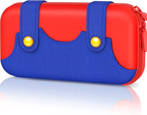 Image of OIVO INDIA Red-Blue Travel Case Pouch Compatible with Nintendo Switch and for Switch OLED Console, Portable Travel Carry Case for Switch /Switch OLED, Protective Box Cover