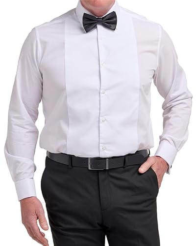 Double Two Men's Silk Formal Shirt - White - 18 inches