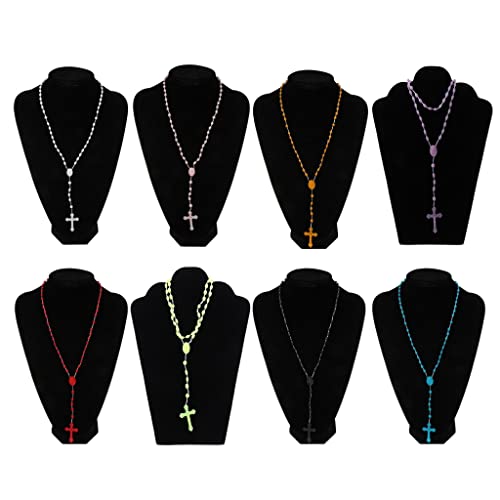 Plastic Rosary Beads Luminous Necklace Catholicism Prayer Religious Jewelry, Cross Necklace for Women, Cross Necklace for Men, Women's Chain Necklaces, Men's Necklaces3