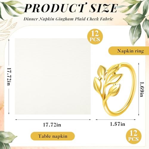 Set de 12 Servilletas de Tela Ivory Redondas miniatura 2