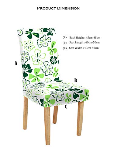 Image of Cortina Dining Chair Slipcovers | Protection Chair Covers | Floral Print, Removable, Washable | Universal Fit Super Soft Stretchy Polyester Spandex | Living Room, Kitchen, Party | Pack of 1, White 3