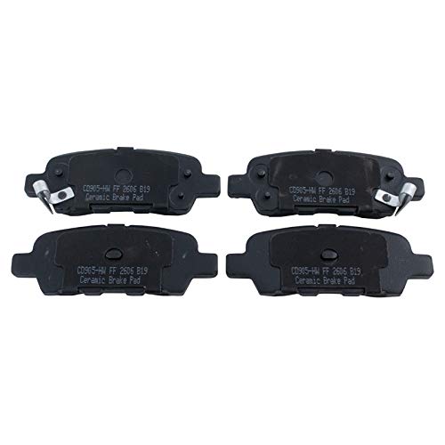 Image of TRQ Rear Brake Pad and Rotor Set Ceramic Rotors Calipers Compatible with 2011-2012 Infiniti G25 G37 2015 Q40 2010-2015 Nissan 370Z