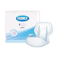 Farmex - Windeln für Erwachsene fūr Inkontinenz - Windelförmige Saugfähigkeit PLUS - TNT saugfähig, latexfrei, atmungsaktiv und hypoallergen - zart auf der Haut - 20 Stück