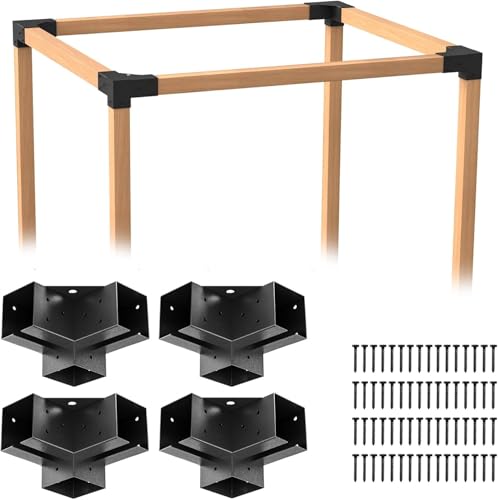 Recopilación de Cenadores favoritos de las personas. 48 ORIGLE Soportes para pérgola, kit de pérgola resistente (acero Q235 anticorrosión, ajuste de 3.6 x 3.6 pulgadas, kit de soportes 4x4 para bricolaje jardín, patio, cenador,...