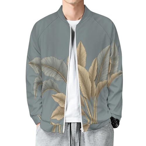 Blouson homme motif feuille de bananier en relief veste de transition