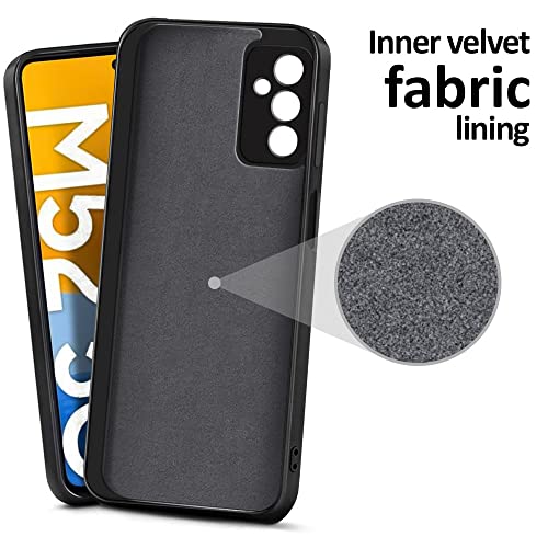 Image of WOW IMAGINE Ultra Slim Soft Rubberised Back Cover Case for Samsung Galaxy M52 5G | Inner Velvet Fabric Lining | Matte Silicone Flexible Camera Protection Back Case - Black