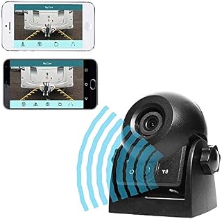 Aeo Kamera cofania WiFi, kamera cofania, bezprzewodowa, działa z telefonem, IP68, wodoszczelna, widoczność w nocy na podczerwień, szeroki kąt widzenia z tyłu, magnetyczna kamera parkingowa do