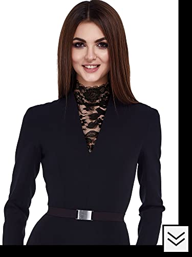 Bencailor 2 Pieces Women's Lace Fake Collar Detachable Dickey White Black Lace Jabot Detachable Collar for Women4