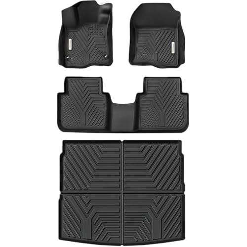 YITAMOTOR Floor Mats & Cargo Liner Fit for Honda CR-V 2026 2025 2024 2023, All Weather TPE Custom Fit for CRV (Include Hybrid Models) Floor Liners with Cargo Mat (Upper Position) Full Set, B