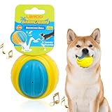 LaRoo 犬用おもちゃ ボール 音が鳴る 水に浮く 耐久性天然ゴム 噛むおもちゃ ストレス解消 歯のクリーニング、弾力性室内外遊び 中型犬用 直径7.5cm
