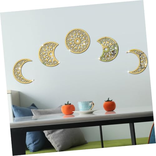 Stickers muraux lune sans perçage avec adhésif doré durable - 7