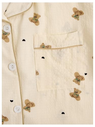 Image of Verdusa Pajamas For Women Set 2 Piece Summer Pajama Sets Cute Pjs Lounge Matching Button Shirt with Shorts