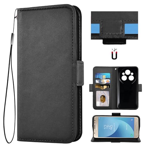 Auotu PU Leder Flip Mit Kamera Schutz Brieftasche Handyhülle Lederhülle Cover Tasche Hülle Hülle Etui für OUKITEL WP210 5G Smartphone (Schwarz)