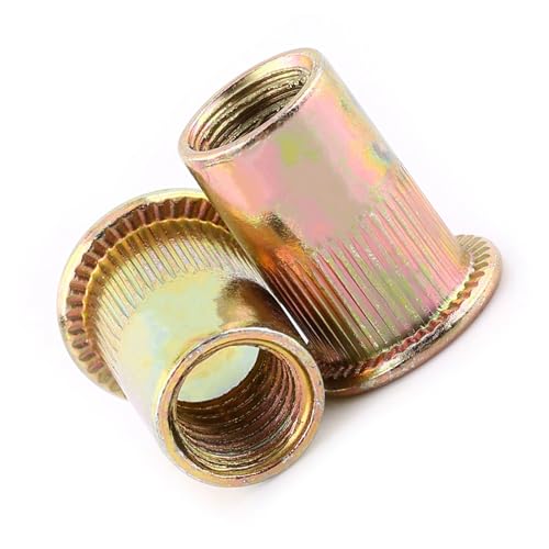 FTVOGUE M3 M12 Nietmutter Kohlenstoffstahl Flachgewinde Nietmutter Flansch Nietmuttern Muttern Verschluss(M4)