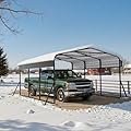 10x15FT Heavy Duty Metal Carport - Reinforced Galvanized Carport Canopy for All-Weather Shelter, Enhanced Wind Resistance for Boats, Cars, Trucks and Tractors