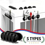 Antonki 10 Pack Cable Clips, Cable Management, Cord Organizer Wire Clip Holders Cord Manage System with Advanced Long Lasting Acrylic Gum for Desktop PC Laptop TV Home Office