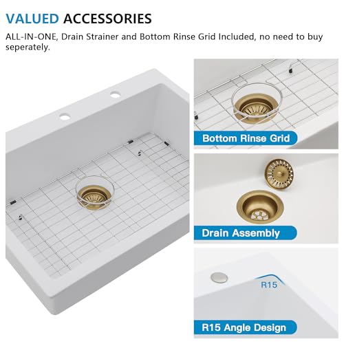 Évier de cuisine granit composite blanc pour simplifier vos repas de famille
