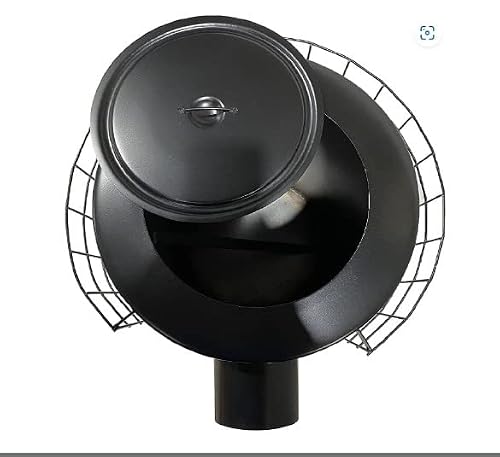 Miniatura 8 de El Almacen Del Profesional Estufa De Leña Redonda. Estufa Pellets Con Potencia 6.7 Kw Para Calentar Superficie De 50 M . Chimeneas De Leña Y Carbon. Color Negro.