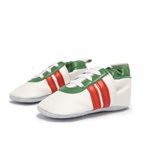 Prewalker Soft Sole Sneaker White and Green Carrot Top Unisex