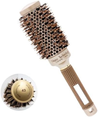 Escova Térmica Cerâmica 43mm com Cerdas de Javali, Tecnologia Iôn...