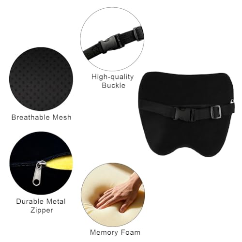 Miniatura 3 de Alaoo Almohada Cervical Para Coche,Almohada Suave Para Reposacabezas Automóvil,Almohadas Para Reposacabezas Asiento Del Coche,100 Espuma Viscoelástica Para Coche,Oficina,Negro Con Ribete Negro
