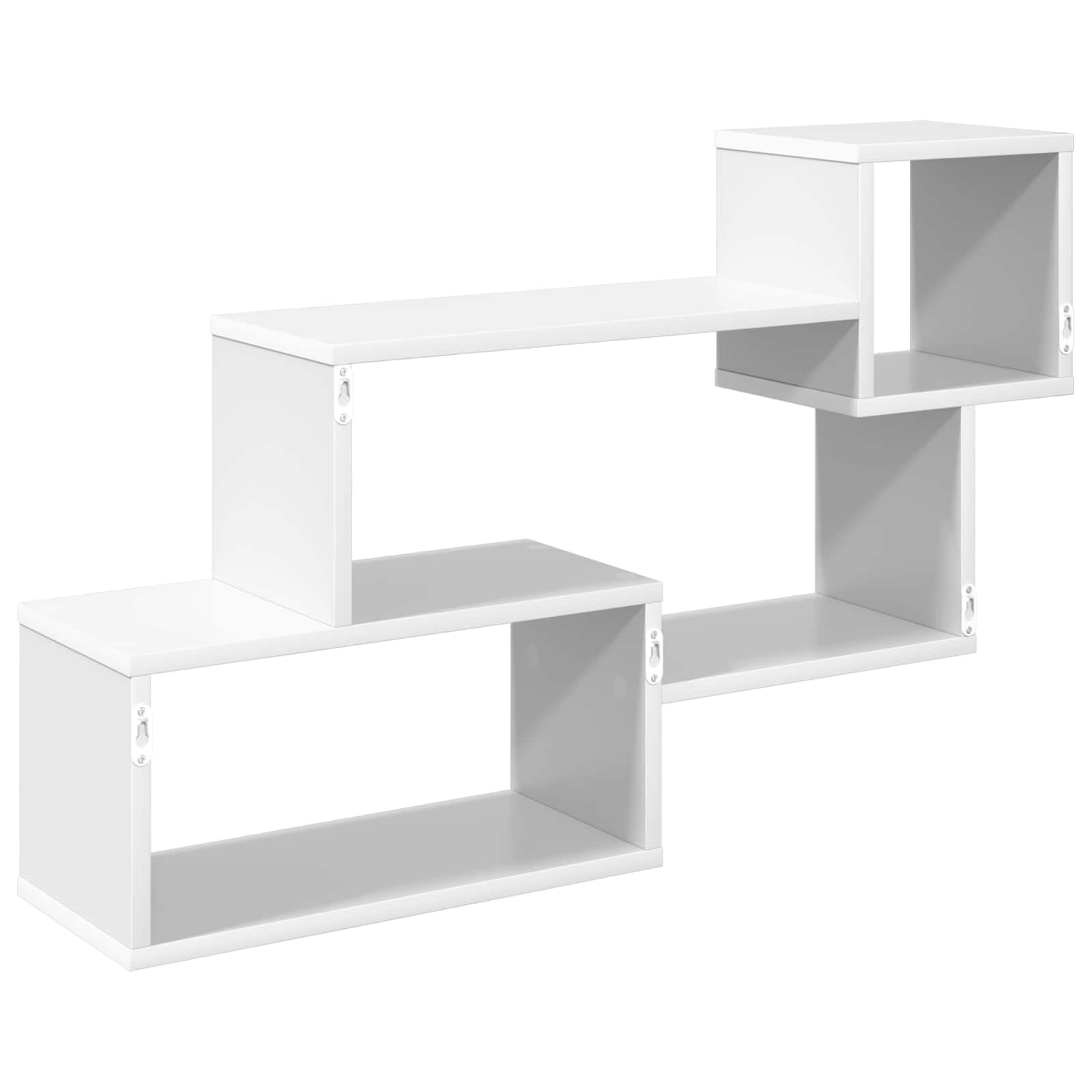 Scaffale sospeso da parete, bianco, 87 x 20 x 55 cm, in legno, da appendere, per soggiorno, camera da letto, cucina, ufficio