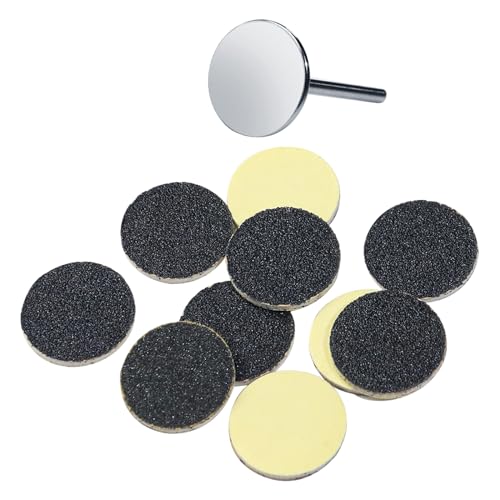 Semme Rodamiento de Acero Inoxidable, Amoladora de Pies, Papel de Lija, Almohadilla de Disco de Lijado para Pedicura, con Papel de Lija (Rodamiento de 20 mm (superficie plana) de)