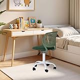 FurnitureR Kinderstuhl höhenverstellbar für Schreibtisch, ergonomischer bunter Jugendstuhl mit Rückenlehne & Armlehnen, Drehstuhl mit 5 Rollen, für Kinder 3–10 Jahre, bis 100 kg belastbar