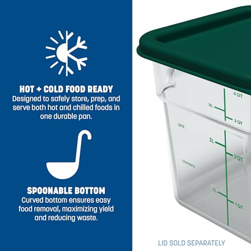 Image of Carlisle FoodService Products Squares Square Food Storage Container with Stackable Design for Catering, Buffets, Restaurants, Polycarbonate (Pc), 4 Quarts, Clear