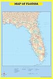 Map Of Florida Style C - 24x36 - Laminated Wall Map Poster for Homes, Classrooms and Offices - Vivid Colors, Easy to Read, Clean Layout