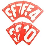 Kichvoe Tragbare 10 Stück PVC Flip Anzeigetafeln Zahlenkarten für Sportwettkämpfe mit Vielseitiger Nutzung und Rotem Design für Wettbewerbe und Matches