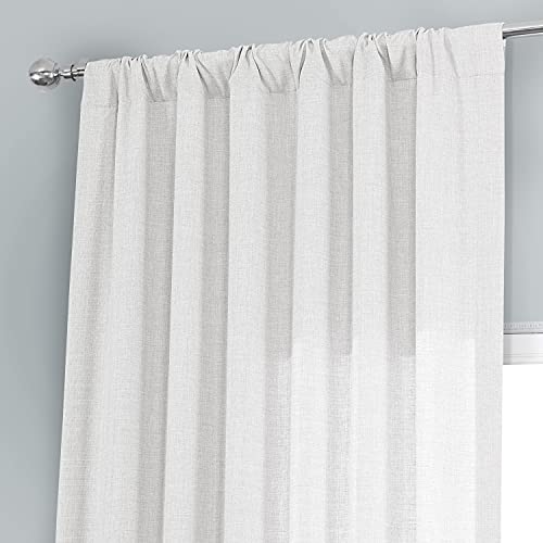 HPD Half Price Drapes Italian Faux Linen Curtains for Living Room 50 X 84 (1 Panel), FLCH-FM20201-84, Magnolia Off White - Image 3