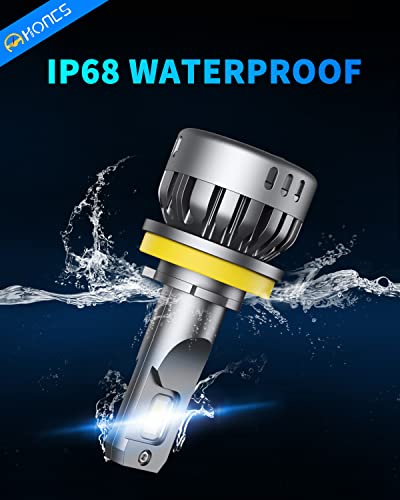 Honcs H11/H9/H8 Led Headlight Bulbs, 60W 14000 Lumens Led High Low Beam Bulbs, 400% Brighter 6500K Cool White Led Headlight Conversion Kit, Ip68 Waterproof, Pack Of 2 #TOP6