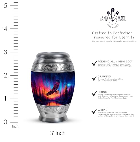 Image of Eagle Urn - Small Cremation Urn for Human Ashes Adult Female - Funeral Urns for Men - Decorative Urns for Male - 3 Inch