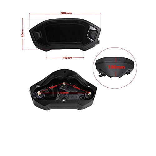 Miniatura 6 de ELING Velocímetro universal para motocicleta, tacómetro de nivel de combustible, medidor de odómetro digital LCD para 2 y 4 tipos de cilindros con