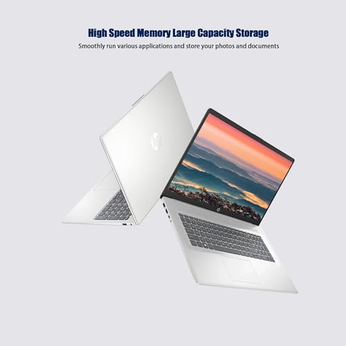 Image of HP 17 Laptop, 17.3 inch FHD Display, 16GB RAM, 1TB SSD, AMD Ryzen 5 Processor(Beats i7-1165G7, Up to 4.3GHz), Webcam, Numeric Keypad, Long Battery Life, Windows 11 Home, Alpacatec Accessories, Silver