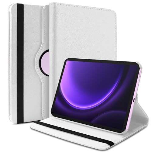 Image of TGK Rotating Cover for Samsung Galaxy Tab S9 FE 10.9 inch Tablet 360 Degree Rotating Leather Flip Case (White)